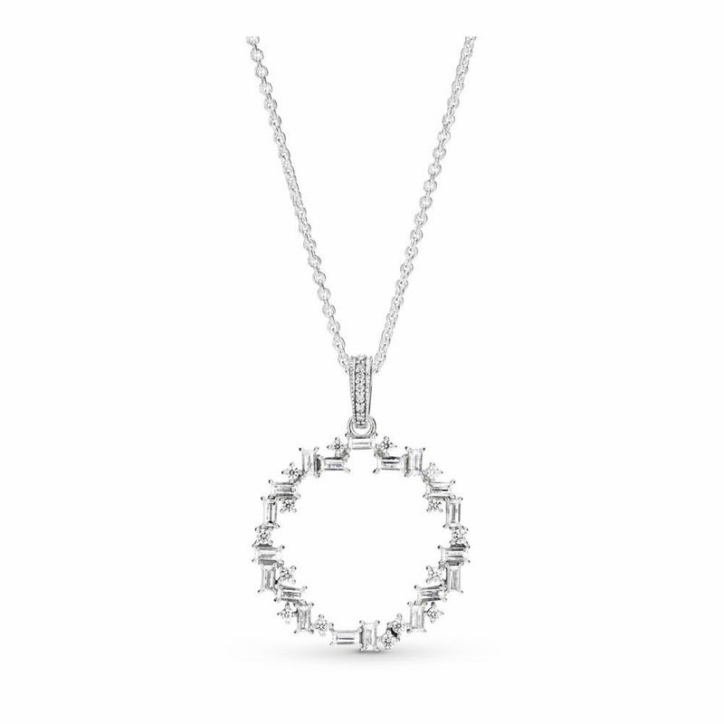 Pandora Shards of Sparkle Necklace Outlet NZ, Sterling Silver (281579-NSG)